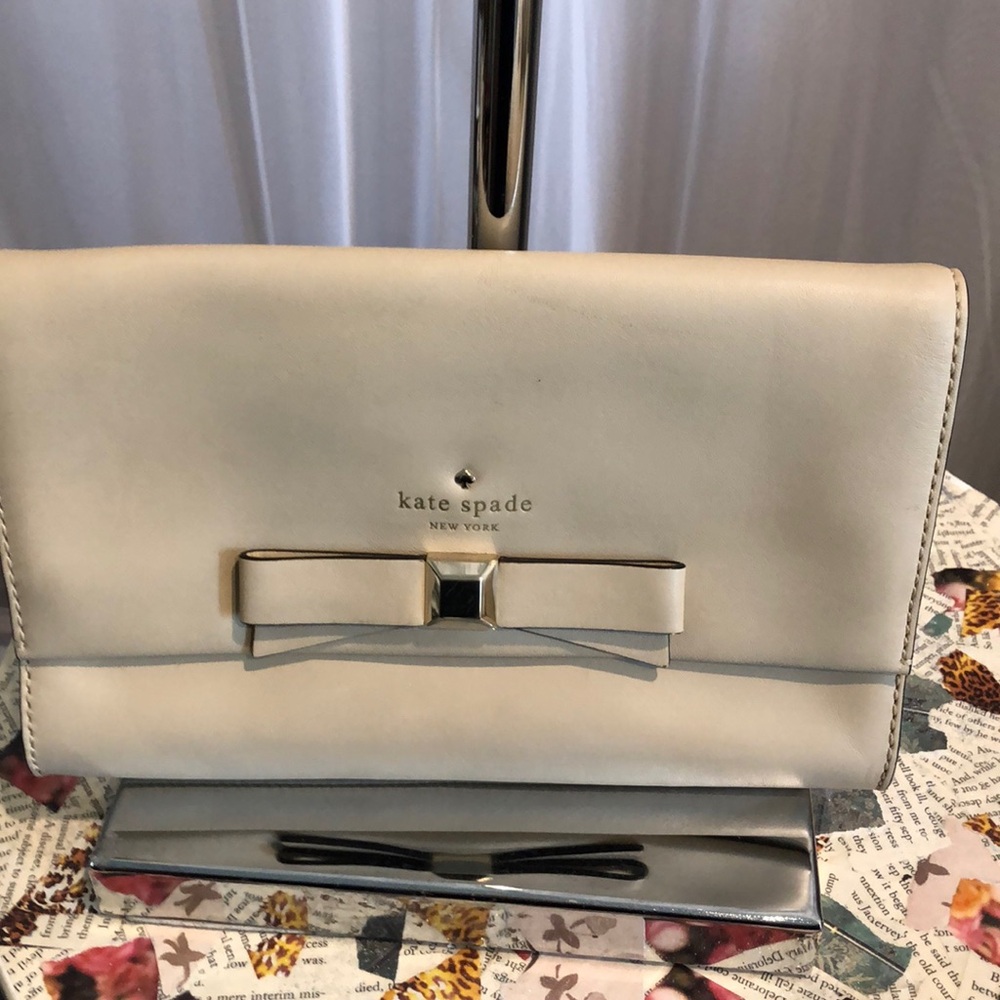 Kate Spade Nude Holly Street Remi clutch, preowned, slightly scuffed *see pics*